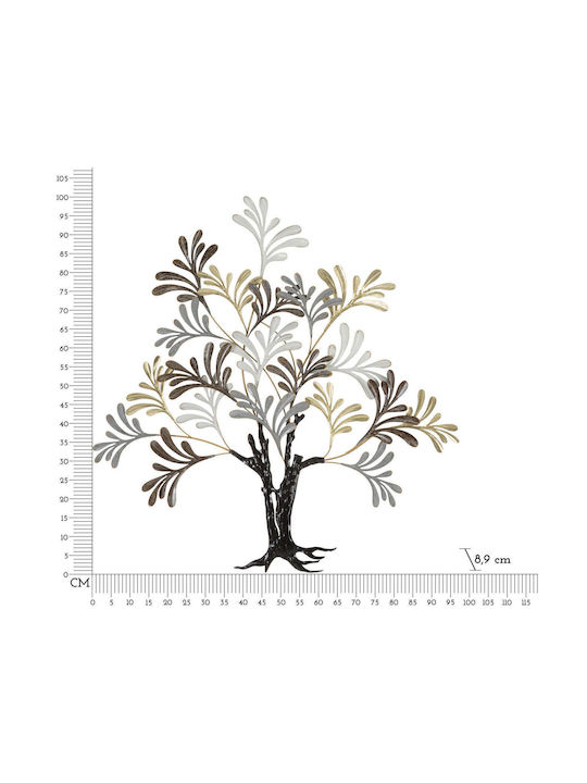 Mauro F Wall Decor Gold Made of Metal 100.3x8.9x97.2cm
