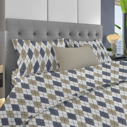 Dimcol Diamond Σετ Υπέρδιπλο 4τμχ 220x240εκ. 327 Blue