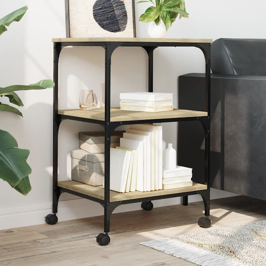 Printer Stand 3 Levels Sonoma Oak 50x41x75 H Hevox Wood Brown