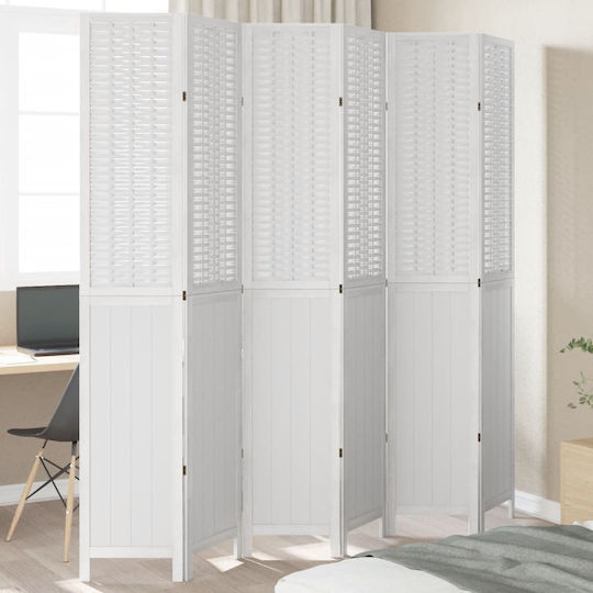 vidaXL Decorative Room Divider Wooden with 6 Panels 210x220cm