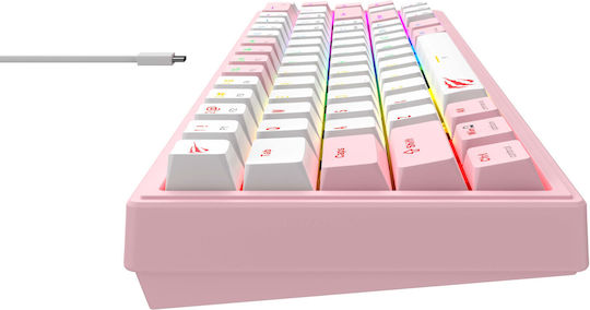 Havit KB874L Gaming Mechanical Keyboard 60% with Custom switches and RGB lighting (English US) Pink