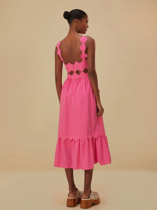 Farm Rio Midi Dress Pink