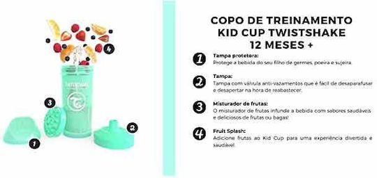Twistshake Παιδικό Ποτηράκι Kid Cup από Πλαστικό Μωβ 360ml για 12m+
