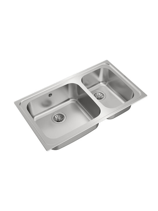 Teka Classic 2B 86 10119021 Drop-In Sink Right Inox Satin W86xD50cm Silver