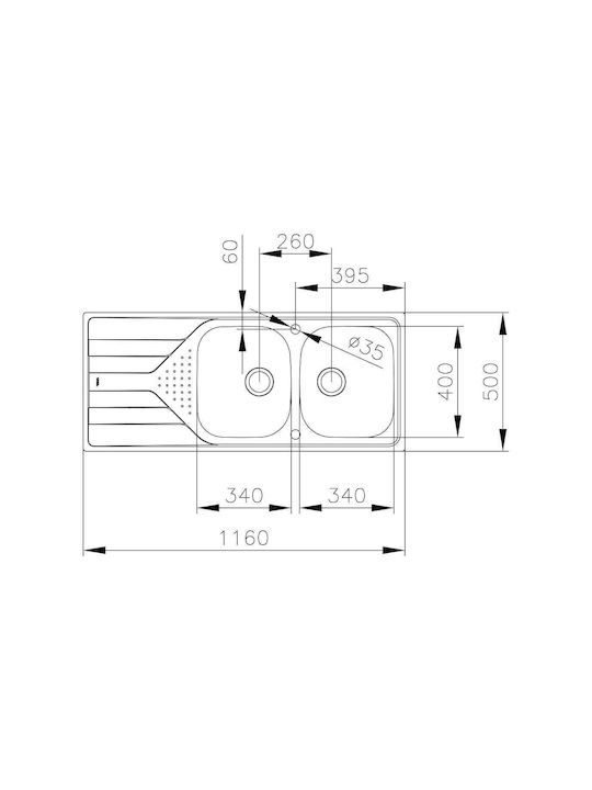 Teka Universe 80 T-XM 2B 1D Ένθετος Νεροχύτης Inox Σαγρέ Μ116xΠ50cm Ασημί