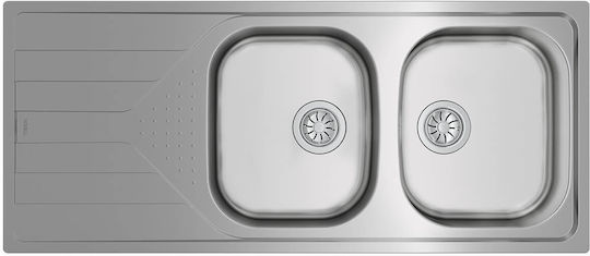Teka Universe 80 T-XM 2B 1D 115170006 Drop-In Chiuvetă Inox Texturat L116xW50cm Argintiu