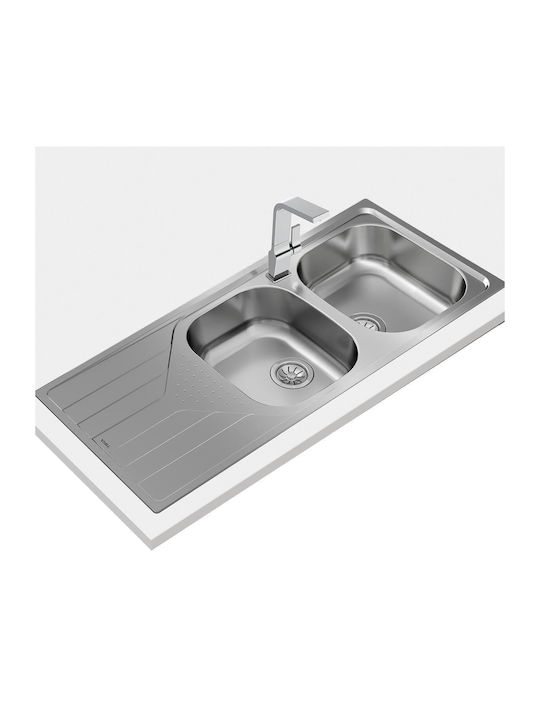 Teka Universe 80 T-XM 2B 1D Ένθετος Νεροχύτης Inox Σαγρέ Μ116xΠ50cm Ασημί