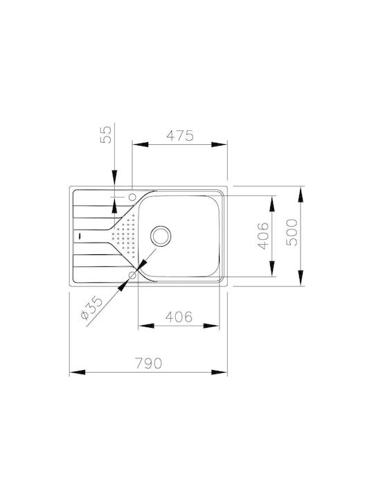 Teka Universe 50 T-XP 1B 1D Max Ένθετος Νεροχύτης Inox Σατινέ Μ79xΠ50cm Ασημί