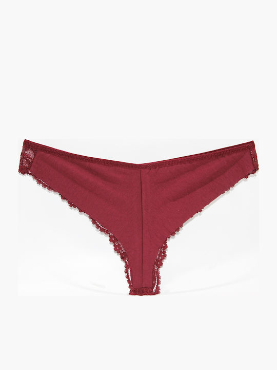 Damen Brasilien mit Spitze Burgundy