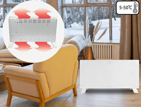 MalTec Convector Electric Pardoseală 1000W Mică cu Termostat Electronic și WiFi 80.4x43cm Alb