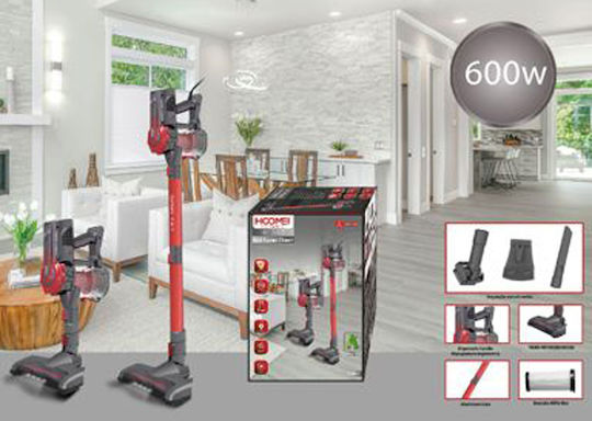 Hoomei Electrică Aspirator 2 în 1 Stick & De Mână 600W Roșie HM-2182T