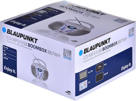 Blaupunkt Boombox BB7 Φορητό Ηχοσύστημα με CD / MP3 / USB / Ραδιόφωνο Λευκό