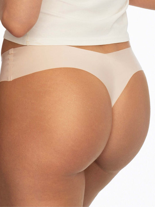 ESOTIQ Women's String 2Pack Seamless Beige