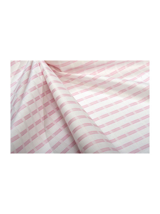 Dimcol Τραπεζομάντηλο Βαμβακερό Pink 140 White-pink 140x140εκ.