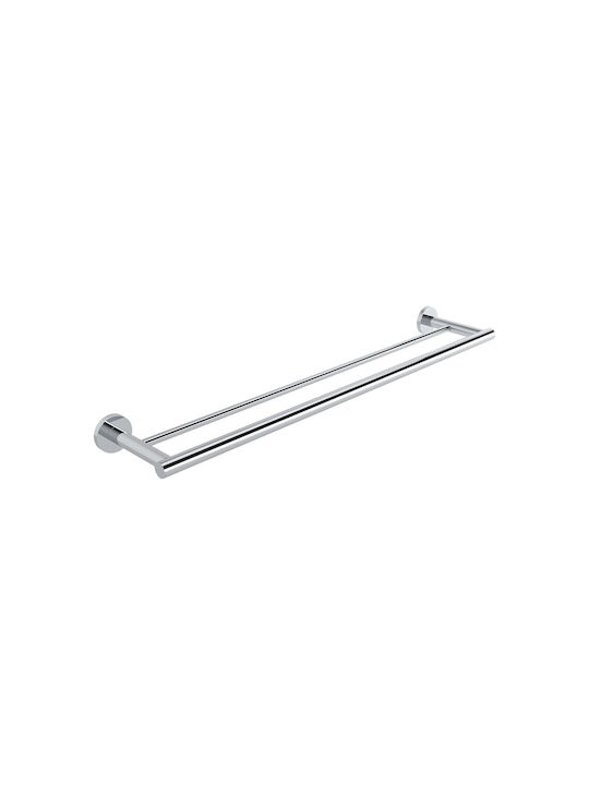 Verdi Omicron Double Wall-Mounted Bathroom Rail Silver