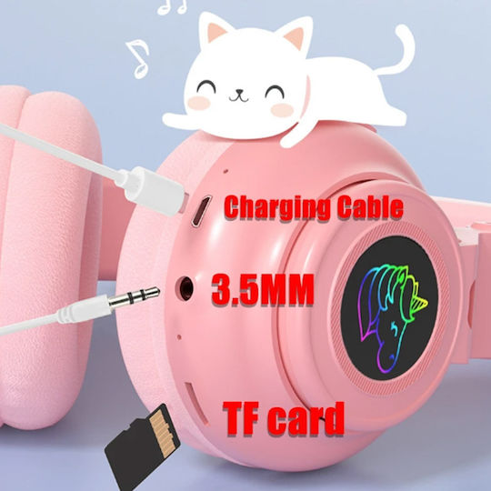 Unicorn STN27 Ασύρματα / Ενσύρματα Παιδικά On Ear Ακουστικά με Ραδιόφωνο με 7 ώρες Λειτουργίας Ροζ