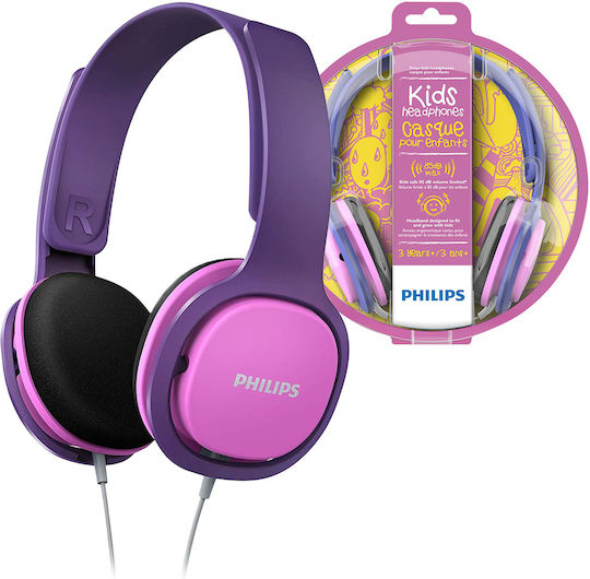 Philips SHK2000 Ενσύρματα Παιδικά On Ear Ακουστικά Μωβ / Ροζ