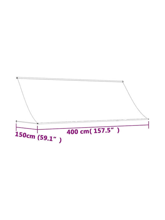vidaXL Terrace Wall Tent with LED Light Beige 4x1.5cm