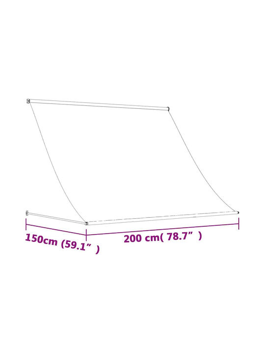 vidaXL Τέντα Βεράντας με Led Γκρι 2x1.5m