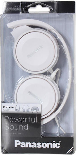 Panasonic RP-HF100E Wired On Ear Headphones with Radio White