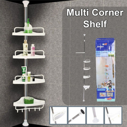 Corner Wall Mounted Bathroom Shelf Plastic Blue