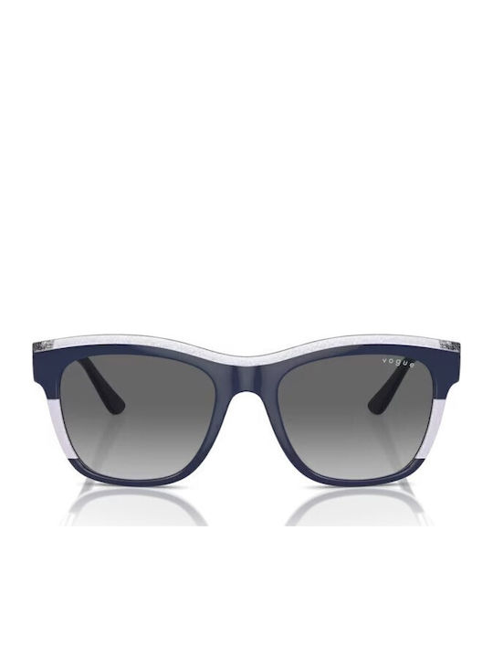 Vogue Women's Sunglasses with Blue Plastic Frame and Gray Gradient Lens
