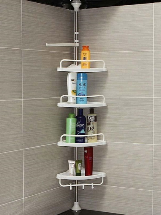 Corner Wall Mounted Bathroom Shelf Metallic 33x24x280cm