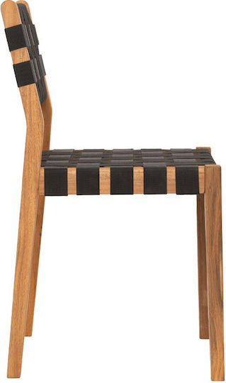 Outdoor-Stuhl Hölzernes Black Velvet-Black Metal 46x45x45εκ.