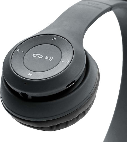 Cat Ears Y47 Ασύρματα Bluetooth On Ear Ακουστικά με Ραδιόφωνο Μαύρα