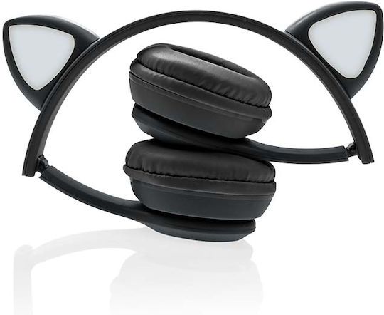 Cat Ears Y47 Ασύρματα Bluetooth On Ear Ακουστικά με Ραδιόφωνο Μαύρα
