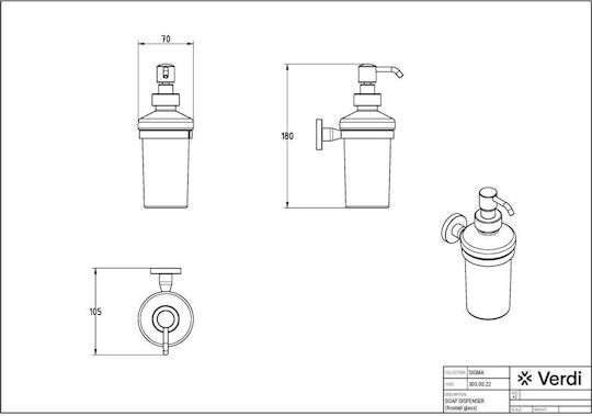 Verdi Spender Kunststoff White Matt 500ml