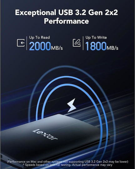 Lexar USB 3.2 External 2.5" SSD 2TB Black