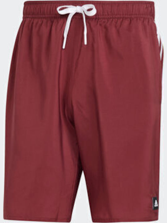 3-Stripes CLX Costum De Baie Bărbați Pantaloni Scurți Burgundy