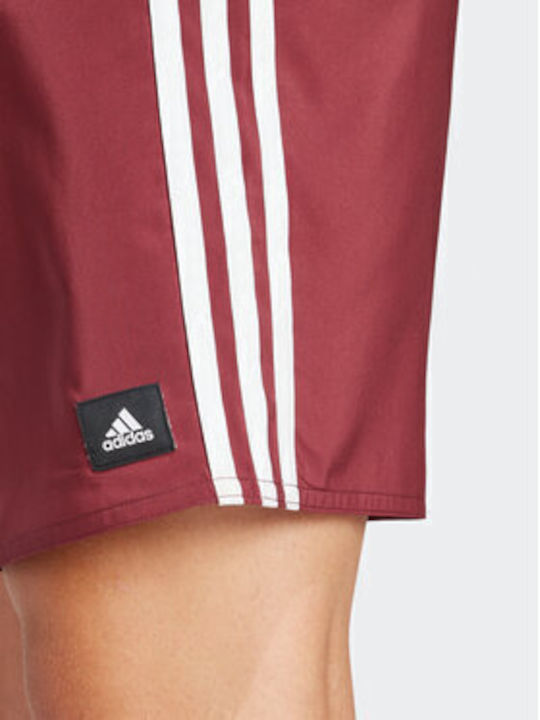 3-Stripes CLX Costum De Baie Bărbați Pantaloni Scurți Burgundy