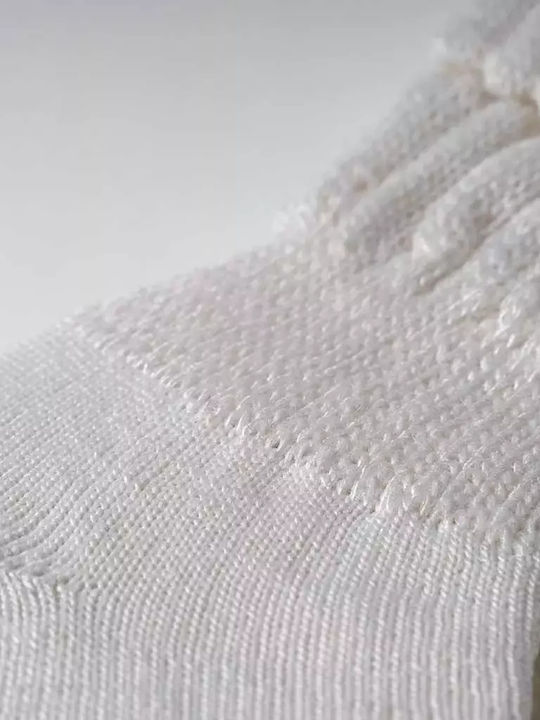 Παίδικές Πλεκτές Κάλτσες Κορίτσια Just White Άσπρο