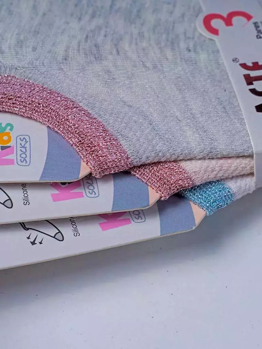 3 Children's Socks Socks Socks for Girls Acte Grey Coral Somon
