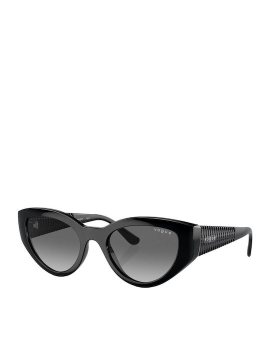 Vogue Ochelari De Soare Pentru Femei Cu Ramă Neagră Din Plastic Și Lentile Gri Degrade VO5566S W44/11