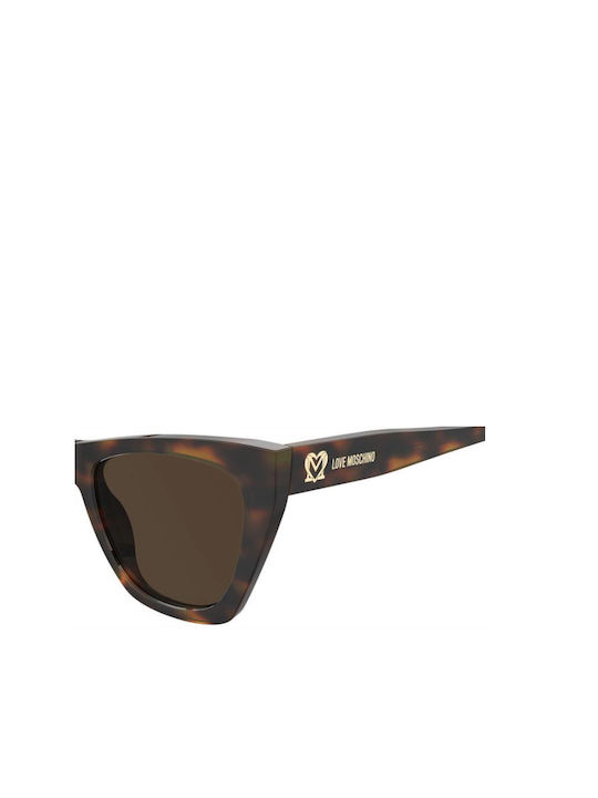 Moschino Sonnenbrillen mit Braun Schildkröte Rahmen und Braun Linse MOL070/S 086/70
