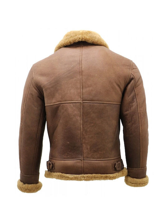 Infinity Herren Winter Jacke Leder CAFE