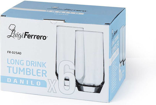 Luigi Ferrero Set Gläser Wasser / Cocktail/Trinken aus Glas 385ml 6Stück
