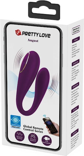Pretty Love August Double Vibrator with Remote Control 9.5cm Flesh