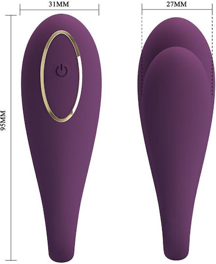 Pretty Love August Double Vibrator with Remote Control 9.5cm Flesh
