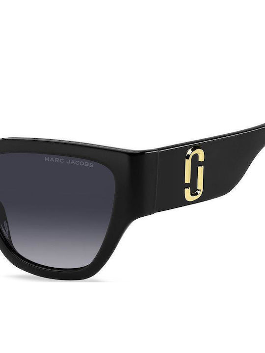 Marc Jacobs Women's Sunglasses with Black Horn-Rimmed Frame and Grey Gradient Lenses MARC724/S 8079O 54