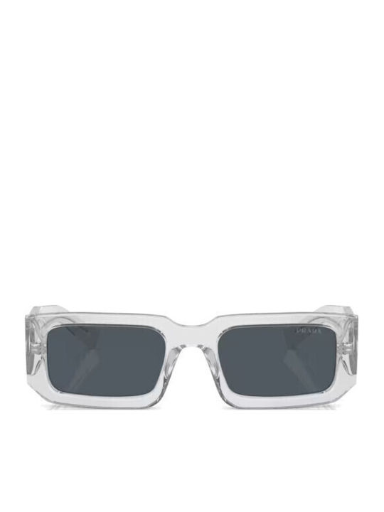 Prada Unisex Sunglasses with Transparent Plastic Frame and Gray Lens PR06YS 12R09T