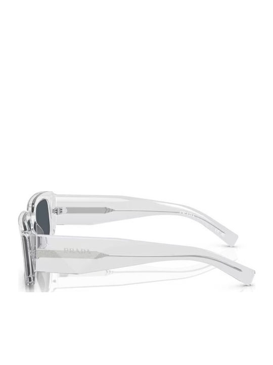 Prada Unisex Sunglasses with Transparent Plastic Frame and Gray Lens PR06YS 12R09T