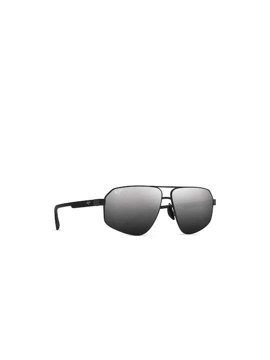 Maui Jim Men's Sunglasses with Gray Metal Frame and Black Lens DSB620-02