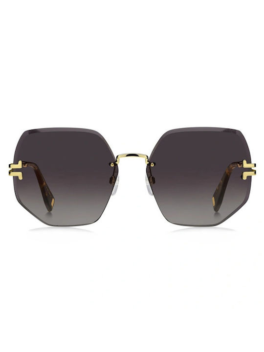 Marc Jacobs Women's Sunglasses with Gold Tartaruga Metal Frame and Brown Gradient Lens MJ 1090/S 06J/HA