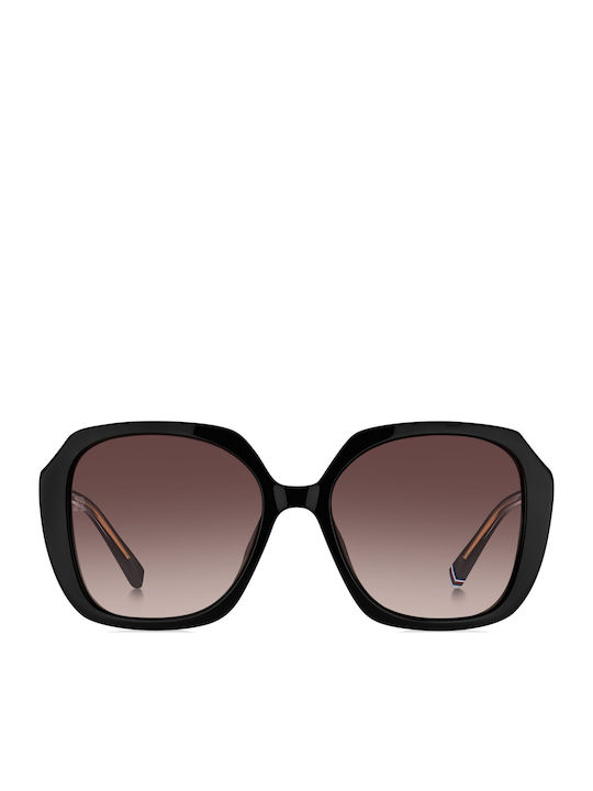 Tommy Hilfiger Women's Sunglasses with Black Plastic Frame and Brown Gradient Lens TH2105/S 807/HA