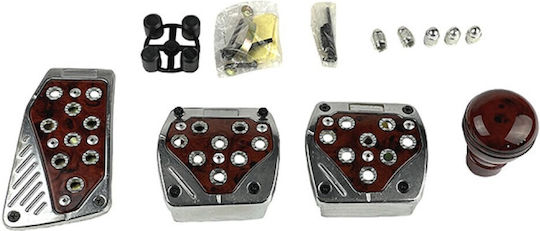 Auto Gs Car Pedal Set Universal Aluminum Brown 5pcs