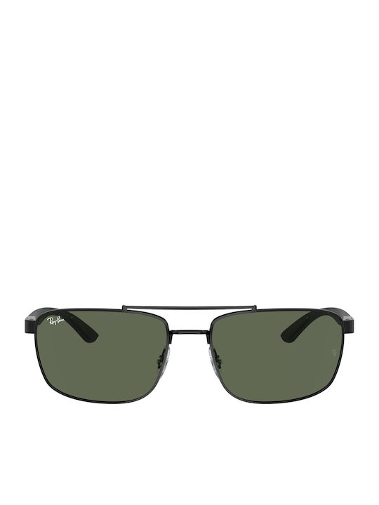 Ray Ban Herren Sonnenbrille mit Schwarz Metall Gestell und Grün Linse RB3737 002/71